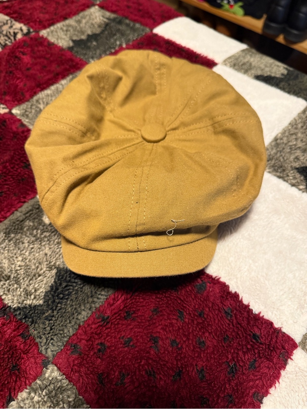 Men's Mustard Newsboy Cap - Classic Baker Boy Hat